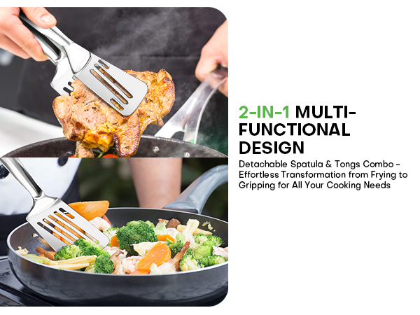 2-in-1 Detachable Design Kitchen Tongs
