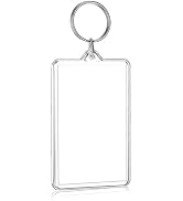 Jowxsx Clear Plastic Picture Frame Keychain Rectangle Shapes Blank Photo Keychains Photo Display ...