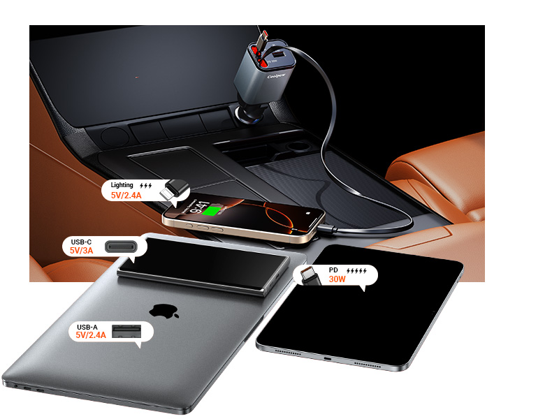 Retractable Car phone Charger