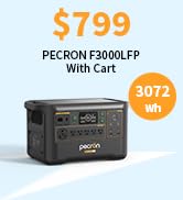 pecron Portable Power Station F3000LFP, 3072Wh Solar Generator, 3600W LiFePO4 Battery Home Backup...