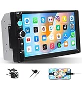 CAMECHO 7 inch Car Stereo Double Din Radio with Backup Camera Touch Screen Radio Car Audio Receiv...