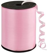 BEISHIDA 500 Yards Matte Light Pink Ribbon Curling Crimped Ribbon Balloon String Ribbons for Gift...