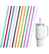 XANGNIER 10 Pack Replacement Swirl Straws for Stanley/Simple Modern 40/30 oz Tumbler,Shiny Crysta...