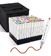ArtBeek 120 Colors Alcohol Brush Markers,Dual Tip Permanent Artist Sketch Markers for Sketching a...