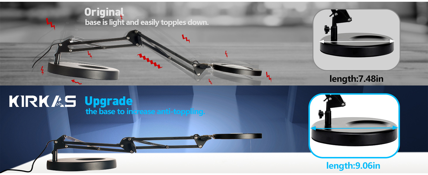 10X Magnifying Glass with Light and Stand