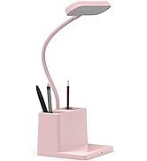 AXX Cute Desk Lamp, Pink Desk Light for Kids, Women, Teen Girls, LED Table Lamp for Bedroom Readi...