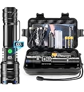 Rechargeable Flashlights 2000 High Lumens Single One Mode Super Bright, High Powered LED Flashlig...