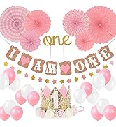 Girl 1st Birthday Decoration-Baby Girl/boy 1st Birthday Party Hat Princess Tiara Crown, Cake Topp...