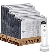 PENTASPI Vacuum Storage Bags with Electric Pump, 10 Pack Vacuum Seal Bags for Clothing Travel, Re...
