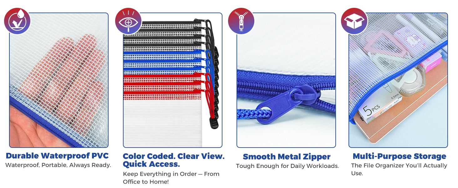 A4 Mesh Zipper Pouch