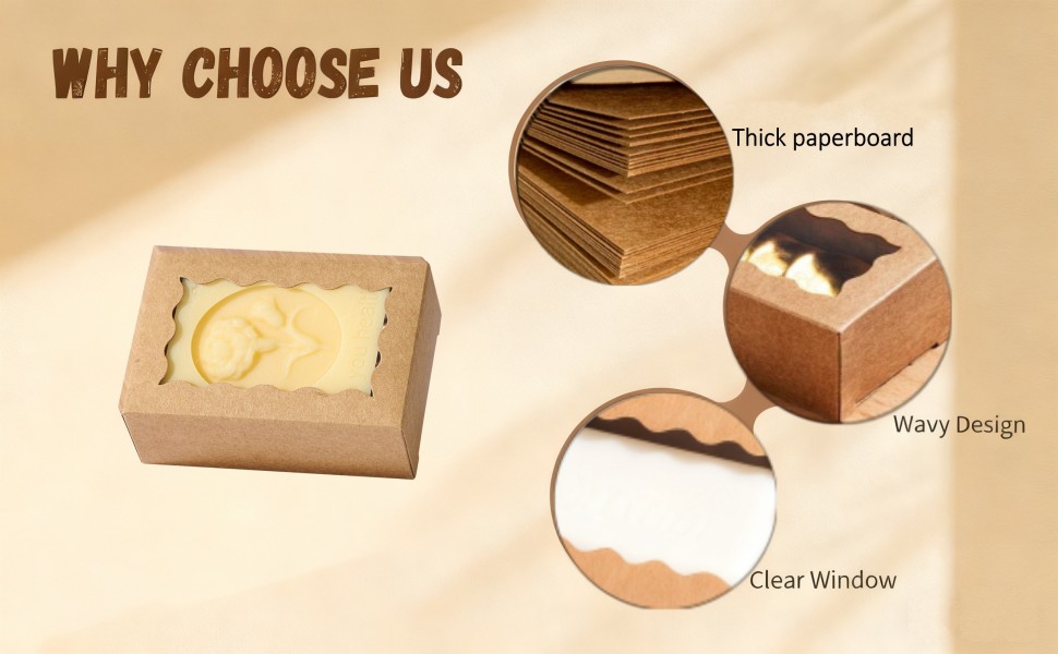 3.5x2.36x1.2 inches Brown Soap Boxes with Window