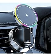 GEYUTHS Vacuum Magnetic Phone Charging Holder Mount 15W Fast Wireless Charger for Car Magsafe 360...