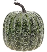 Vhxmaizxn 6.7 Inch Foam Pumpkin Large Fake Pumpkins Plastic Craft Pumpkin | Shiny Cracked Faux Pu...