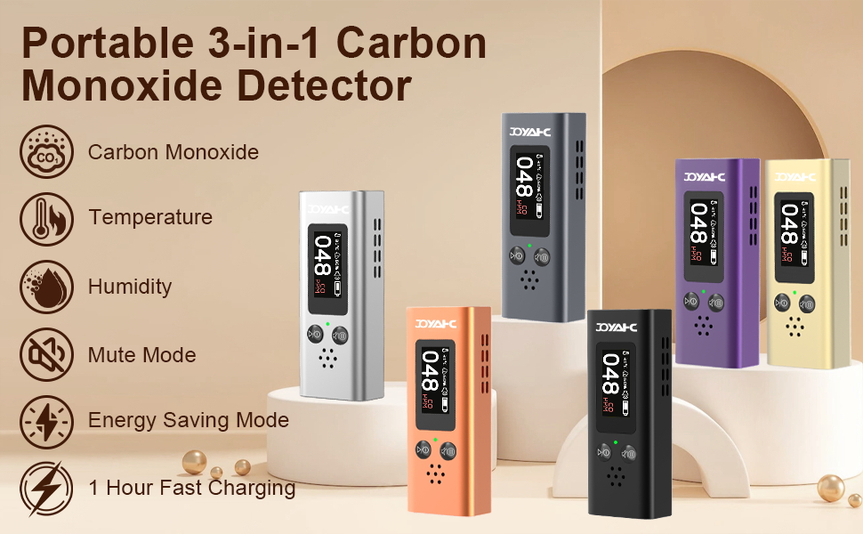 Portable 3-in-1 Carbon Monoxide Detector