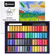 Artecho 66pcs Soft Pastels, 64 Colors Including 4 Fluorescent Colors, Extra Free Black &amp; White, S...