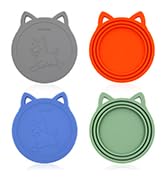 VAYRMEU 4 Pack Pet Food Can Cover Silicone Food Can Lids,Universal BPA Free, One Fit Most Standar...