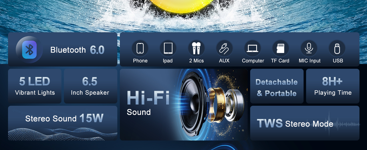 Karaoke Machine Mini Karaoke Machine Portable Bluetooth Speaker Karaoke Machine for Adults 2 Mics