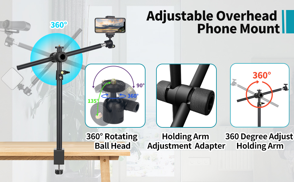 Overhead Camera Mount Desk Stand