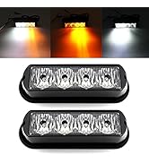 FXC 2pcs 4-LED Surface Mount Flashing Strobe Lights for Truck Car Vehicle LED Grille Light Emerge...
