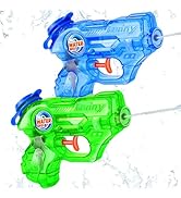 Mini Water Gun for Kids Toddler: 2 Pack Water Guns Soaker Squirts Blasters with Trigger for Boys ...