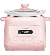 TIANJI Electric Stew Pot for Baby, Ceramic Slow Cooker for Congee &amp; Soup with Growth Stage, 1.3L,...