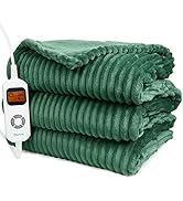 okk Heated Throw Blanket, Soft Flannel Electric Blanket with 10 Heating Levels &amp; 1-10 Hours Auto ...