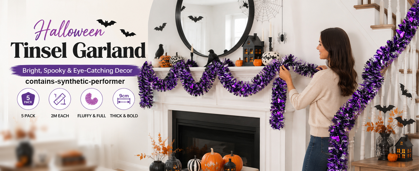 Halloween Tinsel Garland