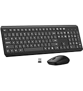 Wireless Keyboard and Mouse Combo, Full Size Silent Ergonomic Keyboard Mouse, Long Battery Life, ...