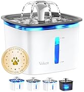 Veken 95oz/2.8L Pet Fountain, Automatic Cat Water Fountain Dog Water Dispenser with Replacement F...