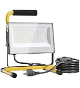 Olafus 60W LED Work Lights, 8400LM Portable Flood Light with Plug, 5000K Daylight, IP65 Waterproo...