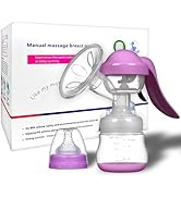 JADE KIT Manual Breast Pump - Adjustable Suction Silicone Hand Pump Breastfeeding, Small Portable...