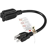 CERRXIAN 1FT 15 Amp to 20 Amp Plug Cord, UL Listed NEMA 5-15P Male to 5-15 / 20R Female 20Amp T B...