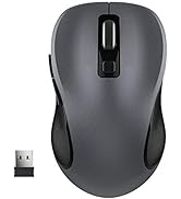 WisFox 2.4G Wireless Mouse for Laptop, Ergonomic Computer Mouse with USB Receiver and 3 Adjustabl...