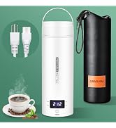 Travel Electric Kettle Portable Small Mini Tea Coffee Kettle Water Boiler, Water Heater with 4 Te...