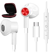 Jelanry for iPhone 15 USB C Earbuds with Microphone, USB Type C Headphone Wired Magnetic Volume C...