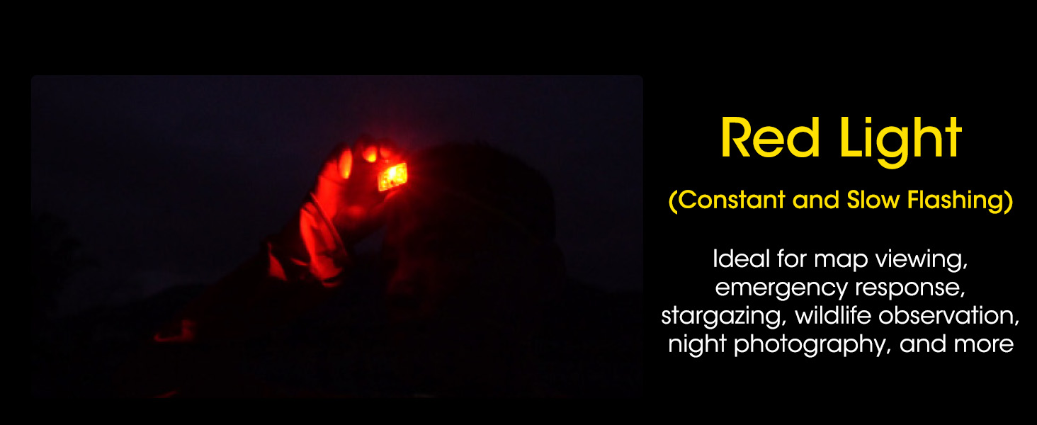 A person uses the Red Light mode on the NU43 at night.