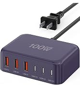 [2026 Updated] USB C Fast Charger, 100W GaN 6 Port Type C Charging Station Hub Block Cube, USB C ...