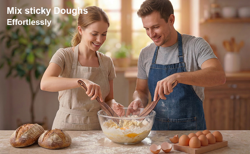 mix sticky doughs