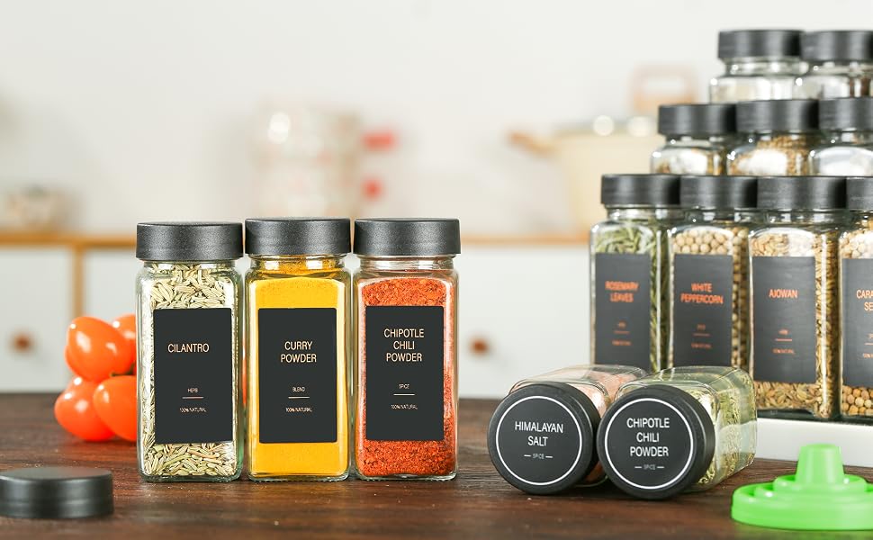 Spice Containers with Label