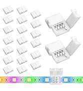 20PCS 4-Pin 8mm LED Strip Lights Connectors - Solderless, Extendable Terminal Adapters for SMD 28...