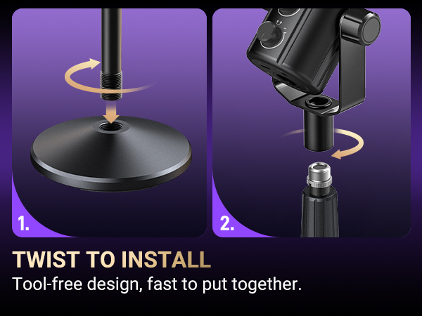 microphone stand with easy-setup 