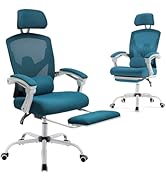DUMOS Home Office Desk Chair with Footrest, High-Back Mesh Rolling Swivel Reclining Chairs with W...