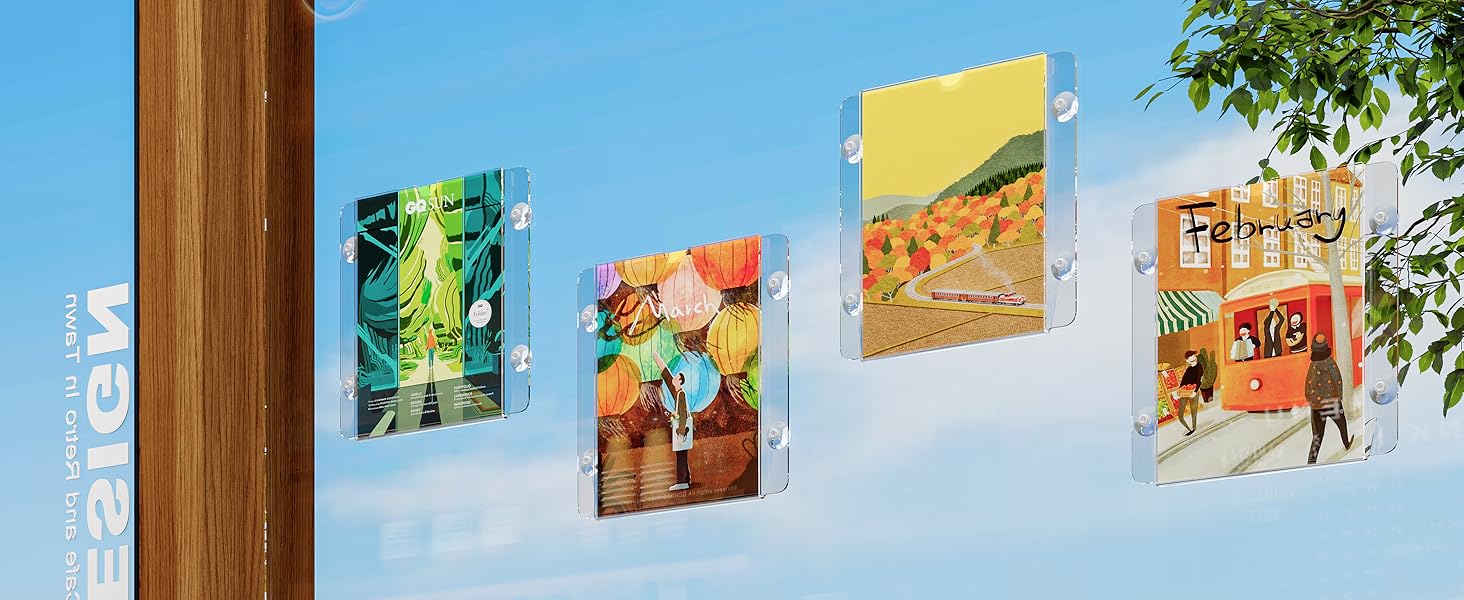 acrylic sign holder 8.5 x 11 door suction cup