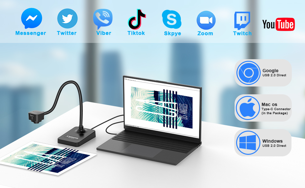 1080p webcam USB document camera 2mp teachers classroom teaching 2K art gift Online Video Demo