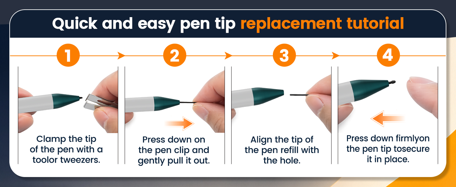 3 kinds EMR pen tips: metal, elastic fiber, fiber nib for writing, sketching &amp;amp; drawing