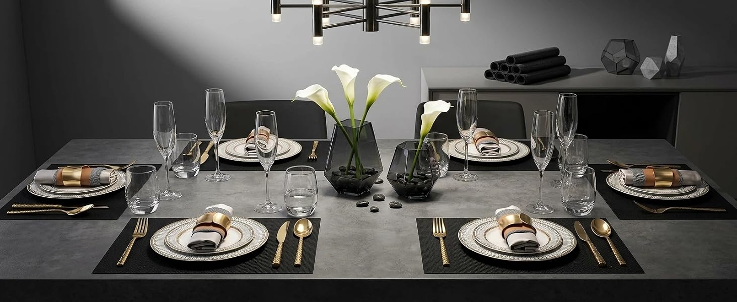 black placemats