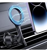 OMOTON for MagSafe Car Mount, [Easily Install] Magnetic Phone Holder for Car with Folding Hook Cl...