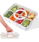 AIERSA Snackle Box Container,Travel Snack Container for Picnic,Divided Serving Tray with Lid,8 Co...