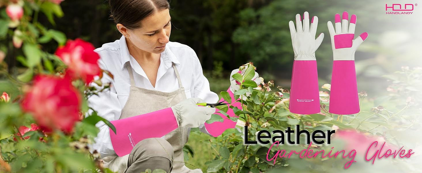 Rose Pruning Gardening Gloves for Men &amp;amp; Women, Thornproof Long Gauntlet Gloves, Pigskin Leather