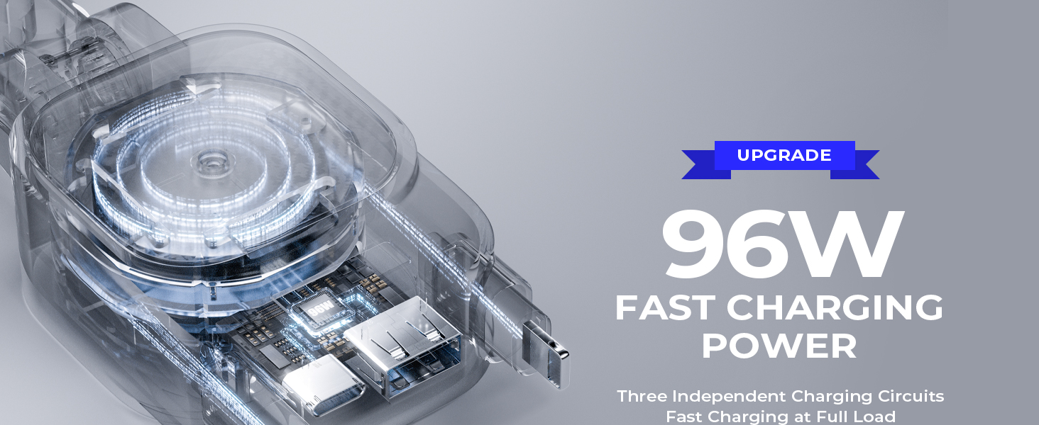 96W Retractable Car Charger